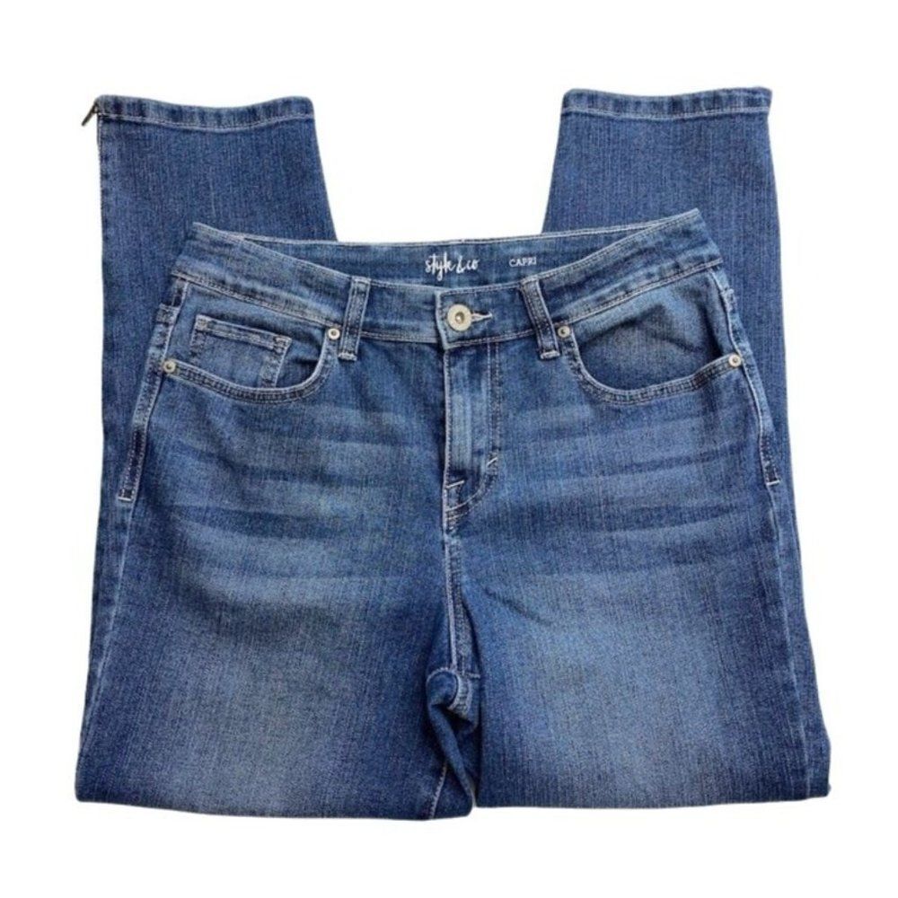 STYLE & CO Ankle Zipper Denim Jeans Capri‎ Sz 4